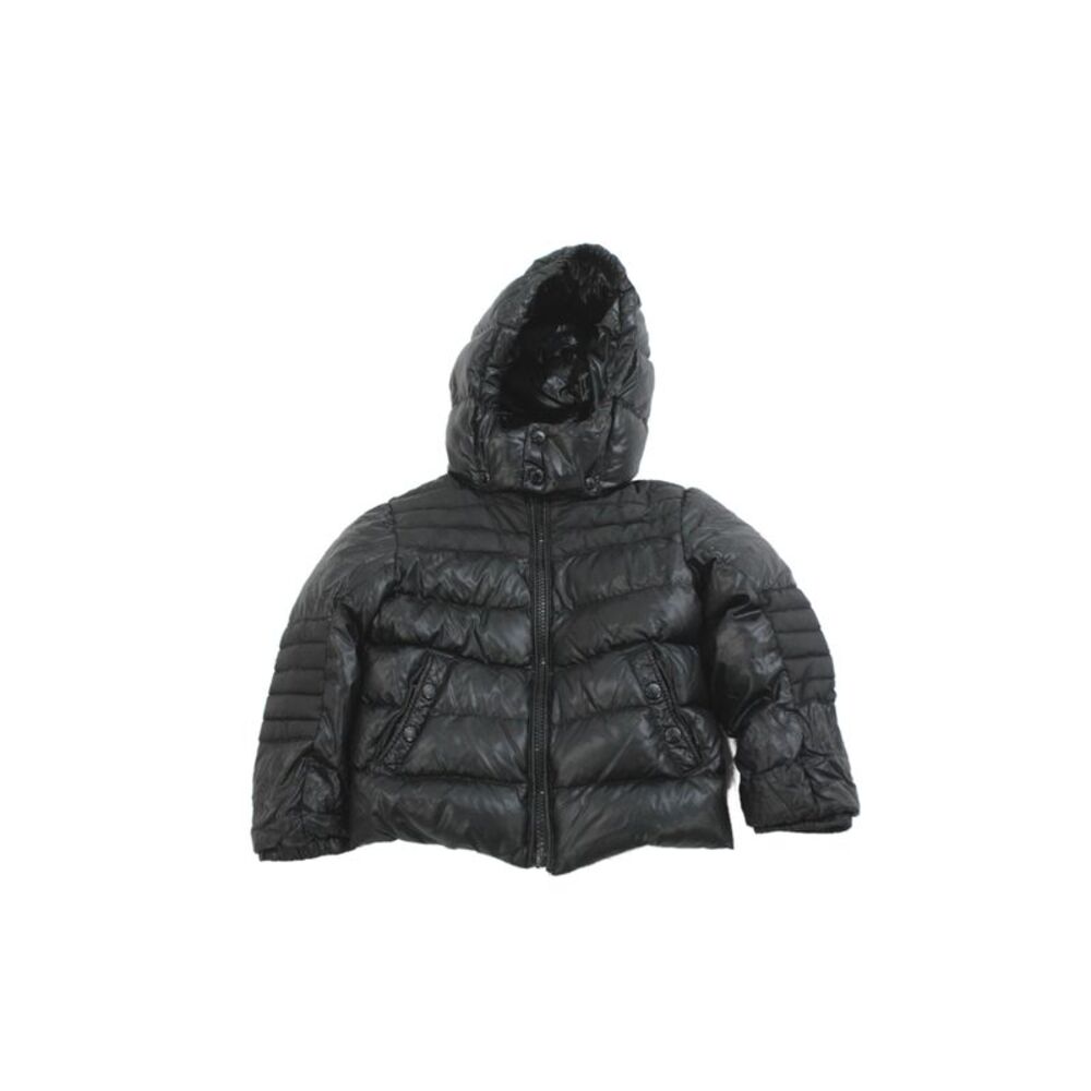 Moncler Boys Front Zip Down Quilted Detachable Hood Puffer Jacket Black Size 2T